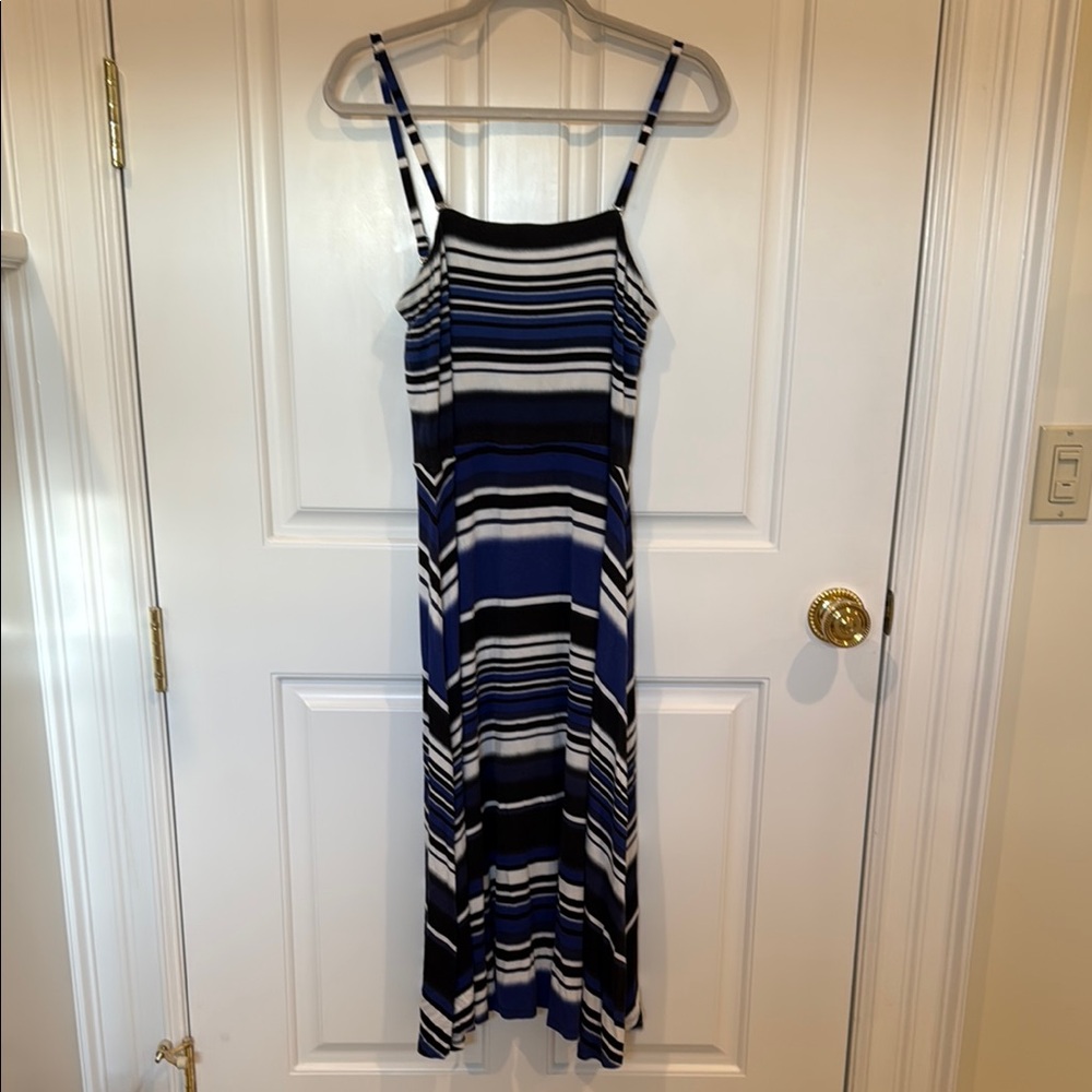 Striped Blue and Black Women's Dress